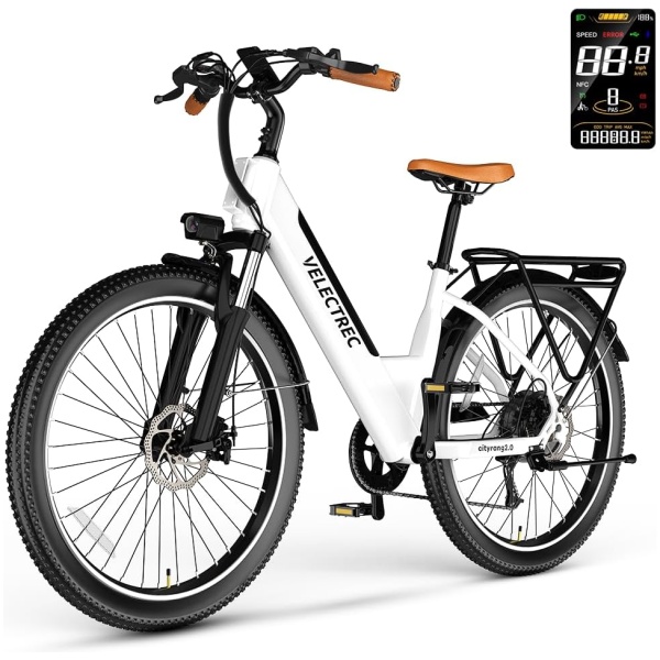 Velectrec CityRang2.0 26" 𝟏𝟎𝟎𝟎𝐰 Motor Peak Electric Bike for Adults,up to 70Miles Removable Battery Ebike,UL Certified Commuter Ebikes for Adults Electric Bicycles with...