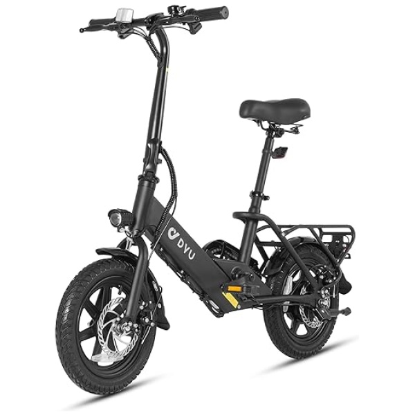 DYU Dyu C3 14, Electric Bike for Adults Teens, Folding Electric Bicycle,Commuter City E-Bike with 350W Motor and 36V 7.5Ah Battery,3 Levels Assist, Dual Disc...