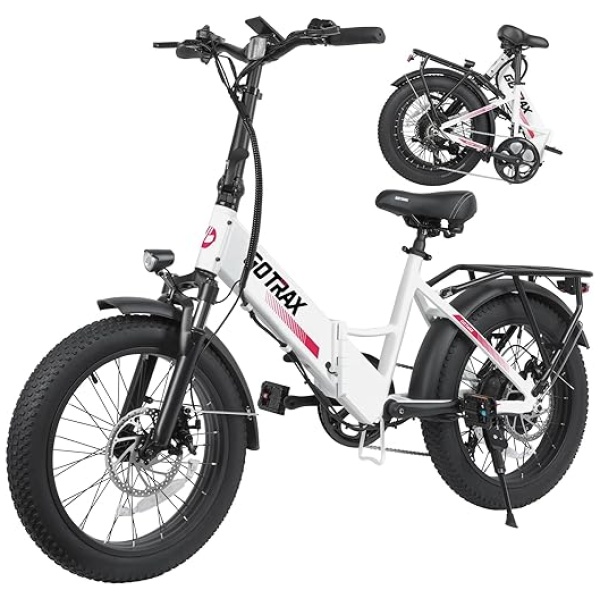 Gotrax R2 20" Folding Electric Bike with 55 Miles (Pedal-assist1) by 48V Battery, 20Mph Power by 500W, LCD Display and 5 Pedal-Assist Levels, Shimano...