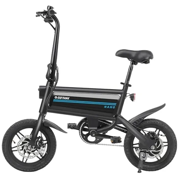 Gotrax Nano 14" Electric Bike, Max Range 25Miles(Pedal-Assist)&Max Speed 15.5Mph, 250W Folding E-Bike with Removable Battery, Adjustable Seat &...