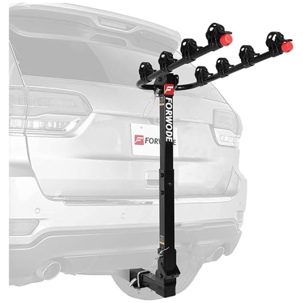 Hitch Bike Rack, Tilting Folding Bike Rack for Car, Max 140 lbs for 4 Bike, 2" Receiver