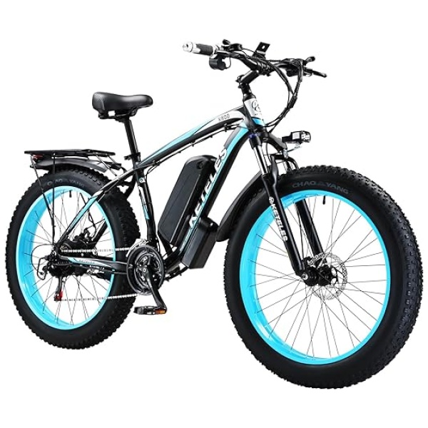 KETELES K800 Electric Bike for Adults, 1000W Motor 26 Inch Fat Tire Mountain Ebike, 28 MPH 13AH 48V Battery Bicycle 21 Speed Electric Dirt E Bikes