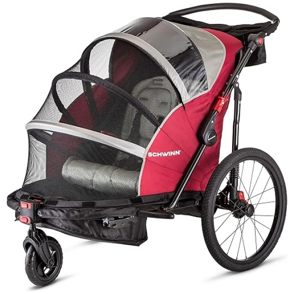 Schwinn Echo, and Trailblazer Child Bike Trailer, Single and Double Baby Carrier, Canopy, 16-20-inch Wheels