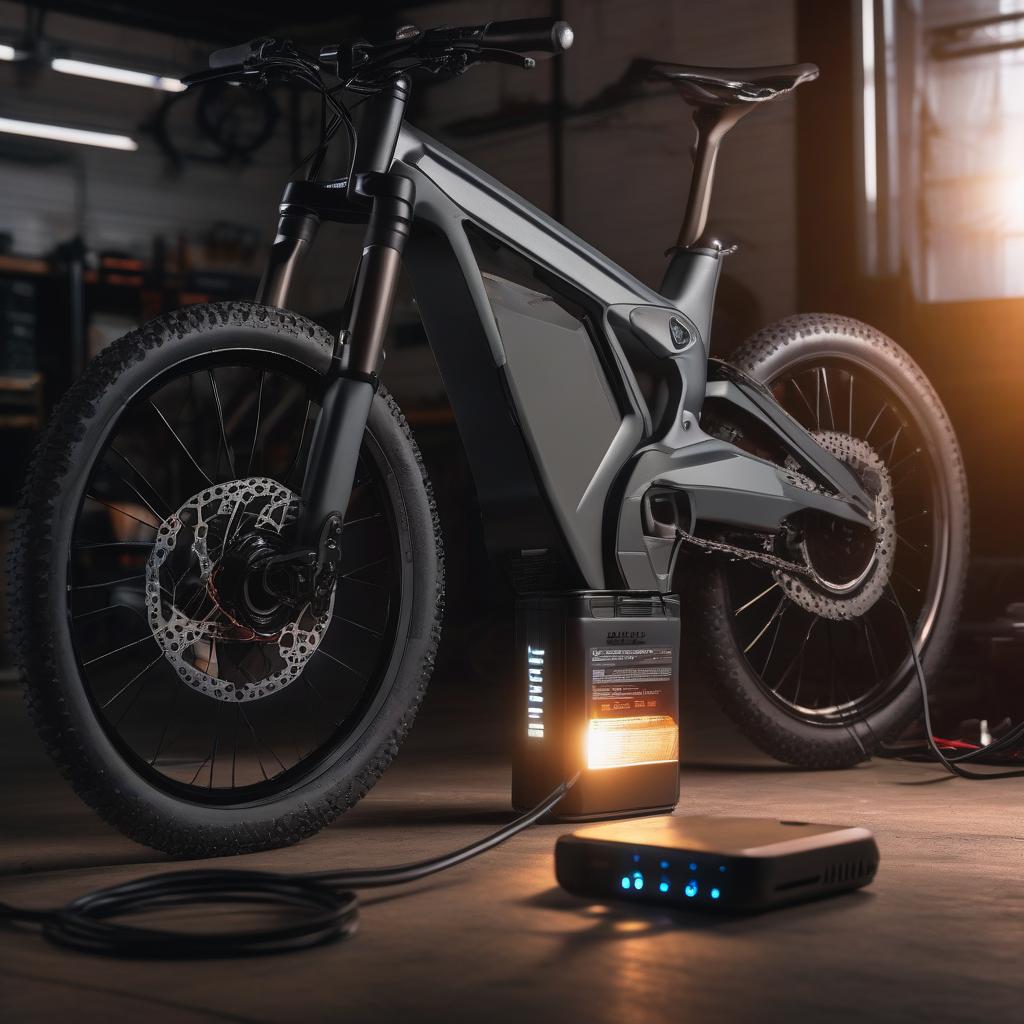 ebike in the garage charging battery