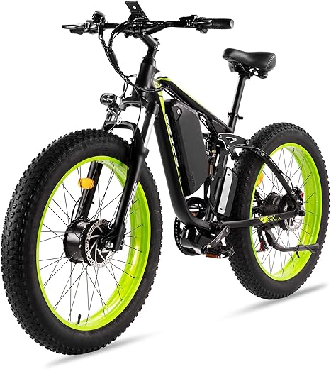 1500W Electric Bike for Adults, 26" Fat Tire Electric Mountain Bicycle, 48V 22.4Ah Removable Li-Ion Battery, Max 30.5Mph E-Bike Snow Beach,Electric Bicycle with 7 Speed Suspension Fork