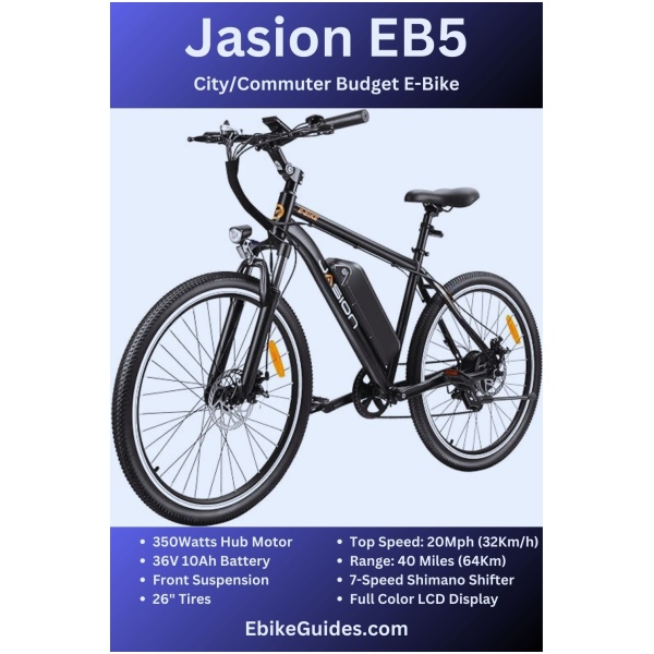 technical details specifications of Jasion EB5 electric bike ebike