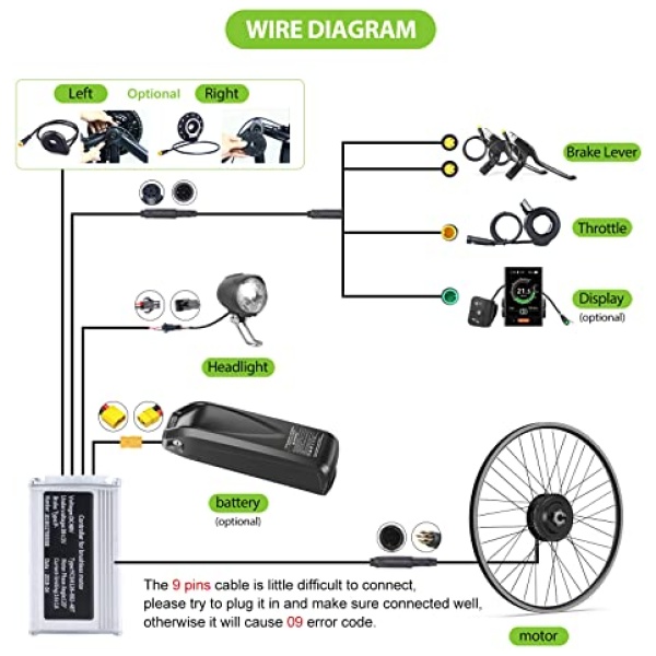 BAFANG 48V 500W Front Hub Motor : Electric Bike Conversion Kit with Battery (Optional) for 20 26 27.5 700C Inch Front Wheel eBike Drive System with... - Image 6