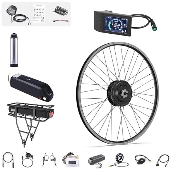 BAFANG 48V 500W Front Hub Motor : Electric Bike Conversion Kit with Battery (Optional) for 20 26 27.5 700C Inch Front Wheel eBike Drive System with...