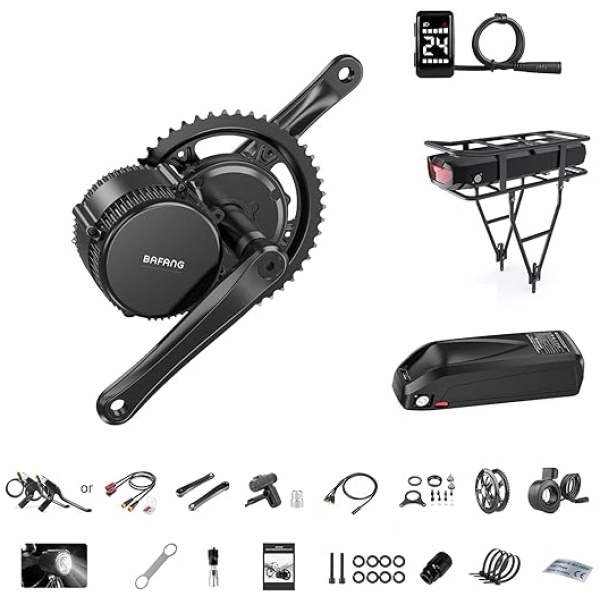 BAFANG 750W Mid Drive Kit with Battery(Optional), BBS02B Mid Drive DIY 8Fun Ebike Conversion Kit with LCD Display&Ebike Battery for 68-73MM...