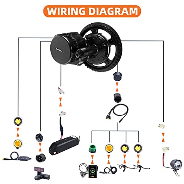 BAFANG BBS02 48V 750W Mid Drive Kit with Battery (Optional), 8Fun Bicycle Motor Kit with LCD Display & Chainring, Electric Brushless Bike Motor... - Image 6