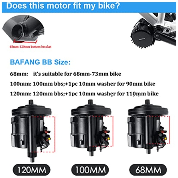 BAFANG BBSHD 48V/52V 500W 750W 1000W Mid Drive Kit with Battery Optional BBS01 BBS02 8FUN DIY Conversion Kit with LCD Display & Chainring Mountain... - Image 3