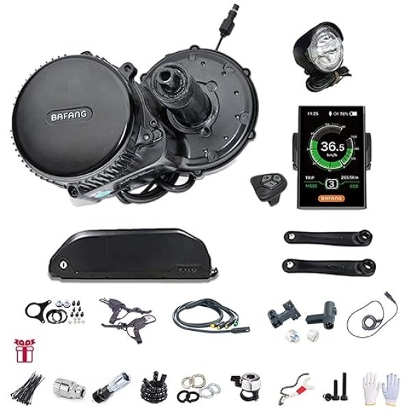 BAFANG BBSHD 48V/52V 500W 750W 1000W Mid Drive Kit with Battery Optional BBS01 BBS02 8FUN DIY Conversion Kit with LCD Display & Chainring Mountain...