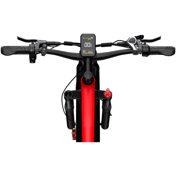 duotts f26 adult electric bike black-red control console detail view