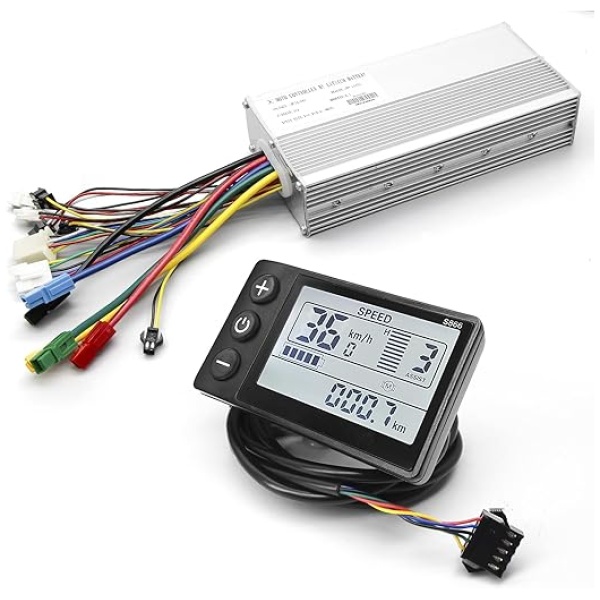 EBike Conversion Kit 500W/1000W/1500W, 36V/48V 22A/30A/35A Brushless Controller Mini LCD S866 Display for Electric Bicycle Scooter Mountain Bike Parts