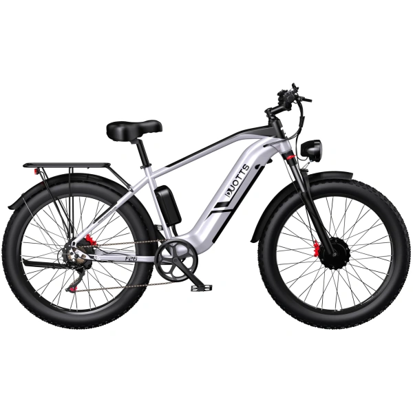 duotts f26 offroad ebike silvery white side view