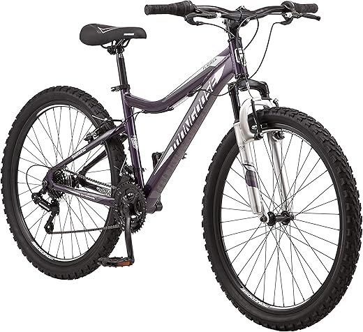 Mongoose Flatrock 21-Speed Hardtail Mountain Bike, 24 to 29-Inch Wheels, for Men Women Boys and Girls, Front Suspension, 14.5 to 18-Inch Aluminum Frame Options