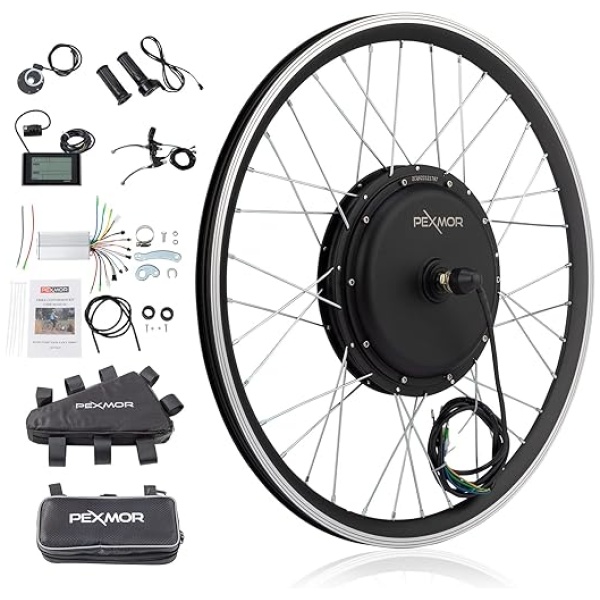 PEXMOR Electric Bike Conversion Kit, 36V 750W Ebike Conversion Kit, 24"/20" Front Ebike Wheel Electric Bicycle Hub Motor Kit 3 Modes Controller...