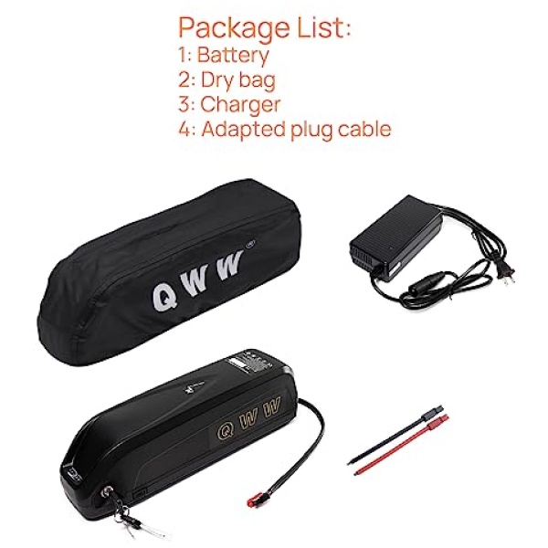 QWW 48V 17AH EBike Battery for 100W - 1200W Ebike,with Waterproof Bag and Charger - Image 2