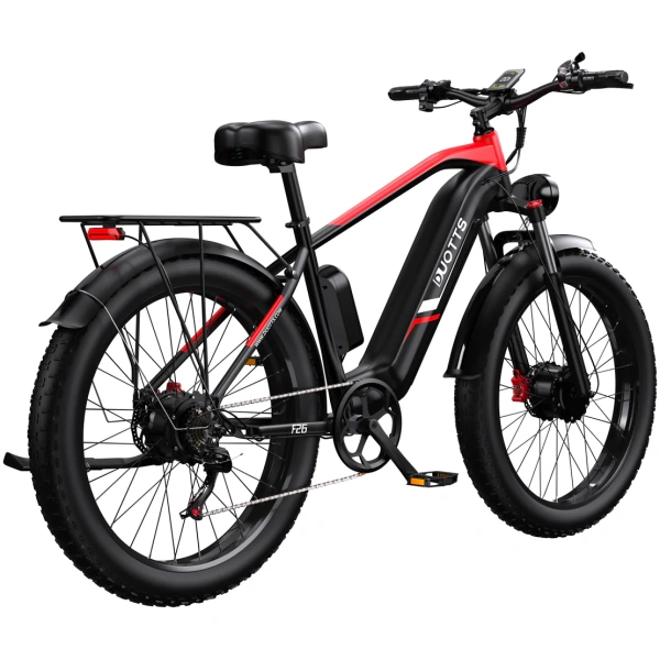 duotts f26 pedal assist ebike black-red rear view