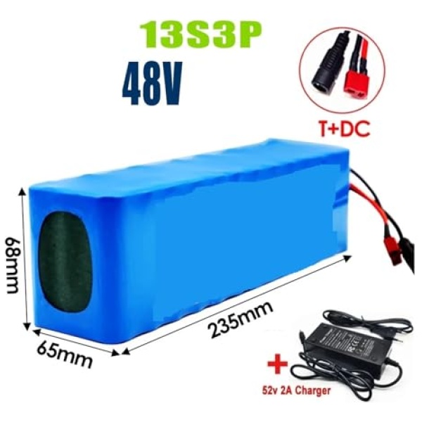 SWEPER E-Bike Battery - 48V 100Ah 2000W 13S3P DC/T Lithium Ion Battery Pack 100Ah for 54.6v E-Bike Electric Bicycle Scooter with BMS+Charger (Color... - Image 3