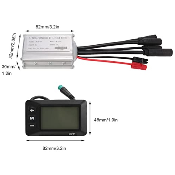 VGEBY Electric Bike Conversion Kit, Electric Bike Motor Controller 15A Common Speed Controller 36V 48V with GD01 Panel 1 to 2 Cable Fully... - Image 2