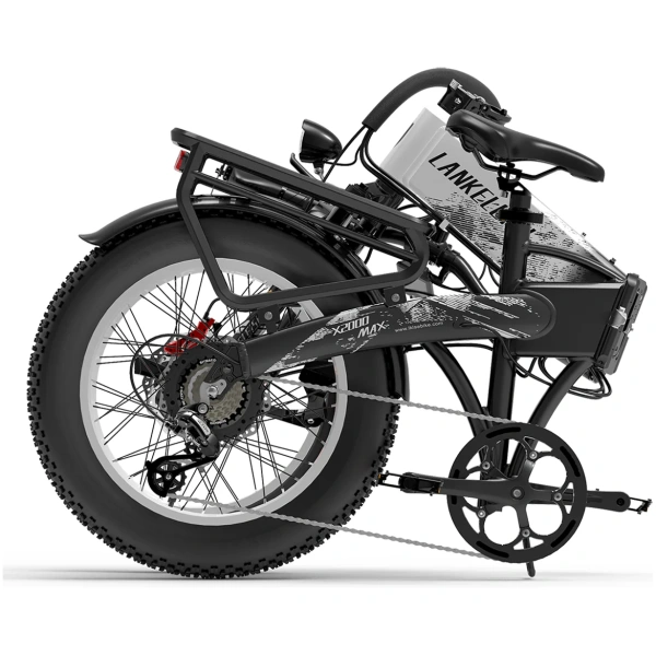 Lankeleisi x2000 Max foldable dual motor e-bike. folded with white background