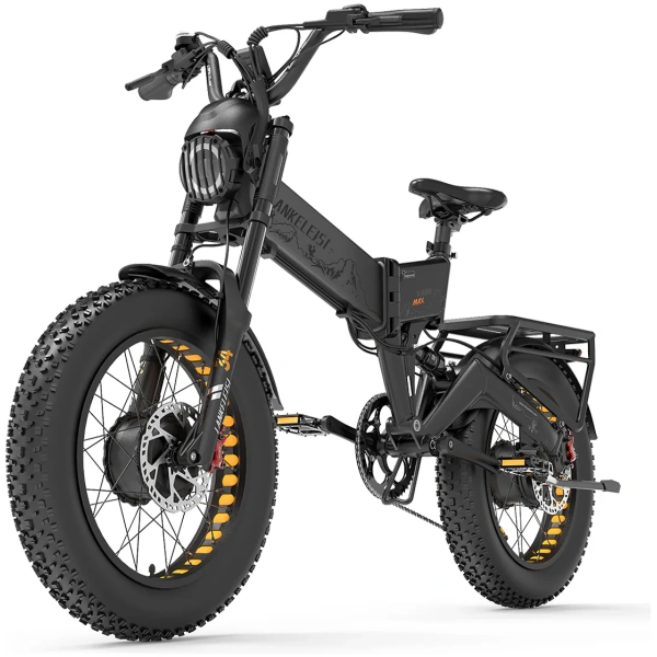 lankeleisi x3000 max 2000w dual motor foldable electric mountain bike grey version e-bike white background
