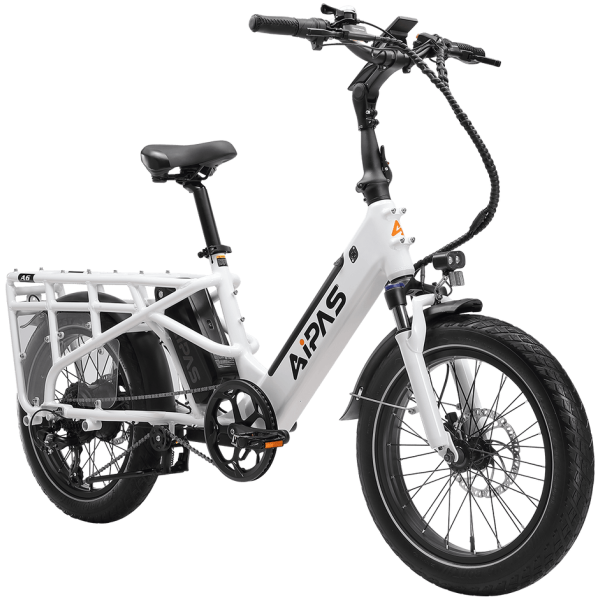 Aipas A6 D VoltCargo Ebike white color 20 inch electric cargo bike