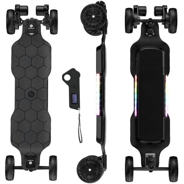 isinwheel V10 Off Road Electric Skateboard with Ambient Light & Remote Control