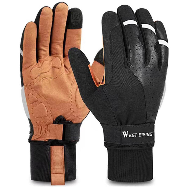 Winter Warm Shock Absorbing Mountain Bike Long Finger Gloves