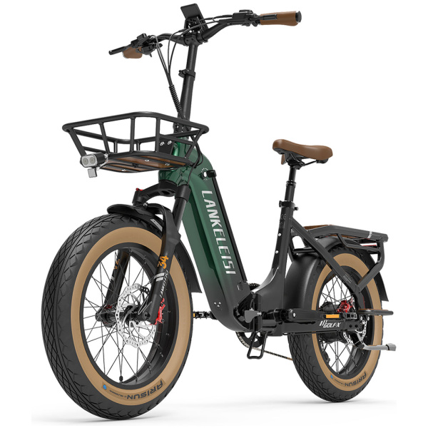 Lankeleisi Golf-X e-bike electric bike foldable step through green colour