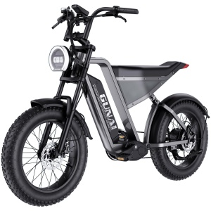 GUNAI-Y Moped Electric Bike for Adults 20 Inch Off-Road Dirt Electric Mountain Bike with 48V18AH Lithium-Ion Battery, 7-Speed Full Suspension