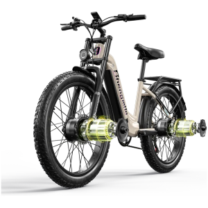 Shengmilo S700 26" Step-Thru Fat Tire Electric City Bike 1000W*2 Dual Motor 48V 17.5Ah Battery